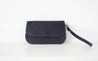 Navy Leather Wallet Wristlet