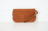 Cognac Leather Wallet Wristlet