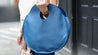 blue leather circle bag