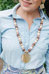 purple and cream chunky necklace