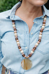 purple and cream chunky necklace