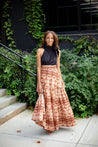 brown boho wrap skirt