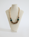 green, yellow, and brown chunky necklace