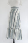 grey multi strip pattern skirt